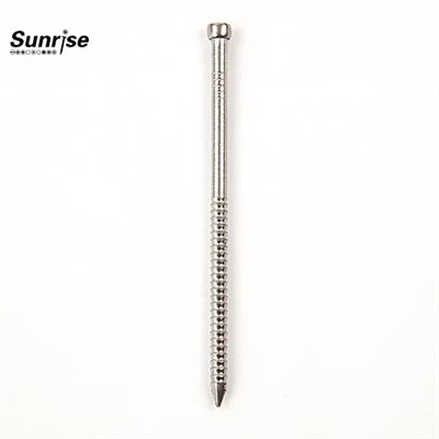 Lost Head Checkered Ring Shank Screw